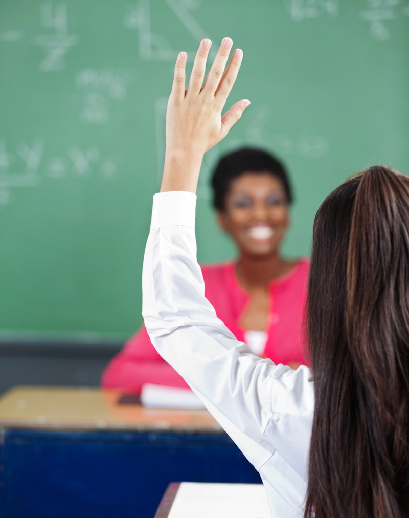 Student's Hand Raised