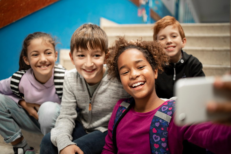 Selfie with students